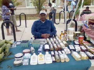 The Price is right! Mr. Price selling Watkins at the farmers’ market.