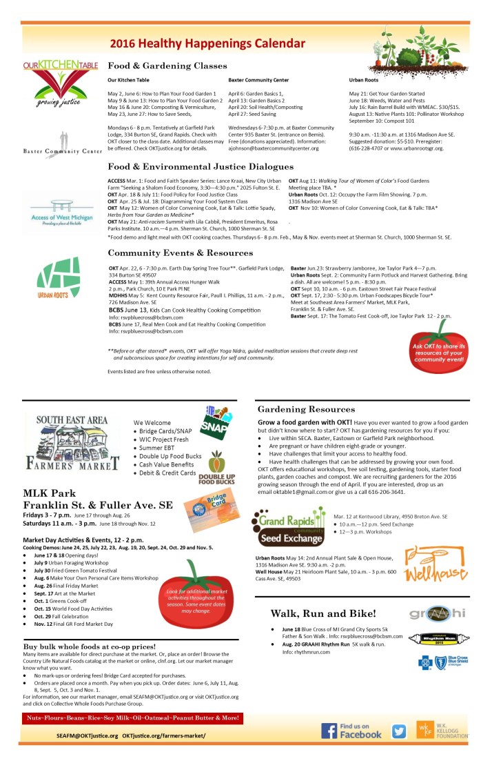 Combined community calendar O V