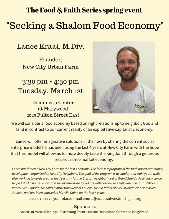 Food and Faith Series March 2016